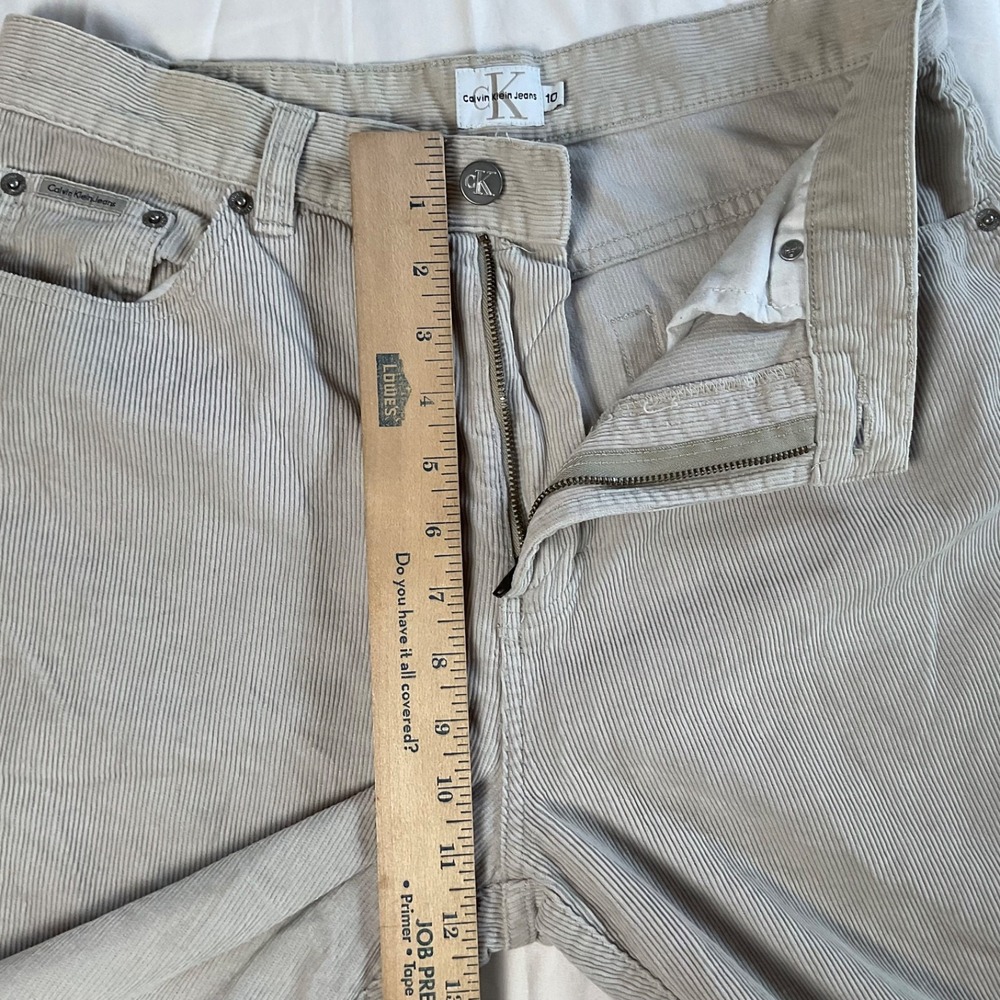 Calvin Klein Corduroy Pants Women's 10 White Straight High Rise Retro Streetwear - Picture 5 of 9